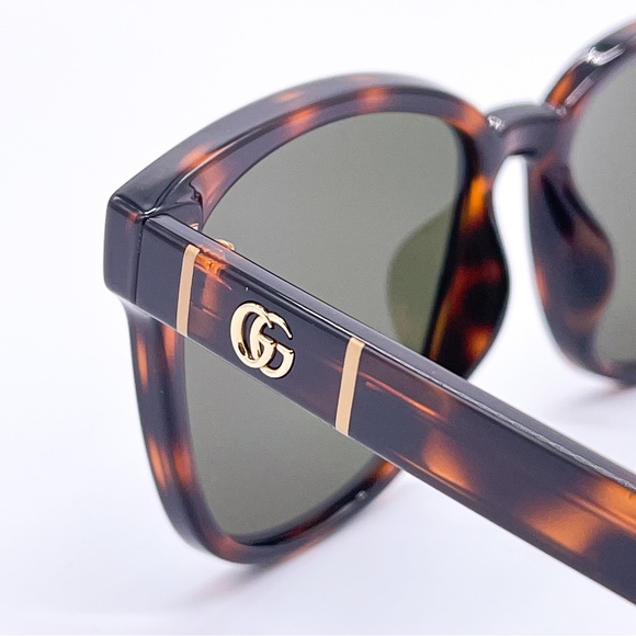 NEW GUCCI HAVANA GREEN SQUARE UNISEX SUNGLASSES GUCCI - Picture 5 of 6